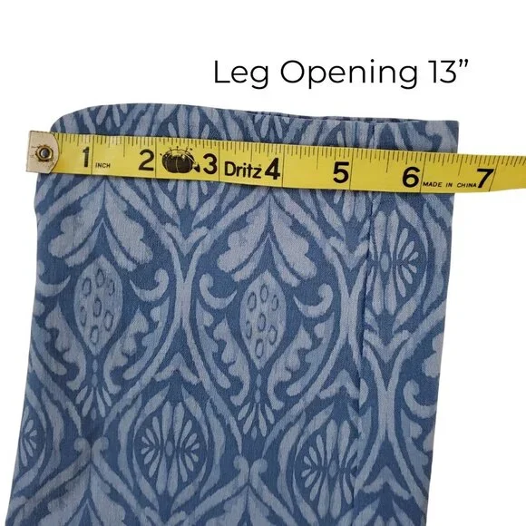 Soft Surroundings Tesori Print Straight Leg Ankle Pants Blue Size S - Picture 13 of 15